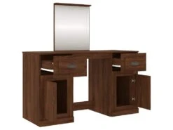 Coiffeuse Avec Miroir Chêne Marron 130x50x132,5 Cm -Fren Soldes Boutique meuble coiffeuse 18789645