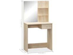 Coiffeuse Aggloméré 75 X 40 X 141 Cm Chêne 02_0006241 -Fren Soldes Boutique meuble coiffeuse 19051511