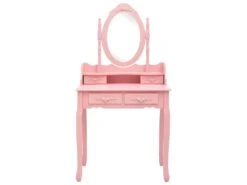 Ensemble De Coiffeuse Avec Tabouret 75 X 69 X 140 Cm Rose 02_0006271 -Fren Soldes Boutique meuble coiffeuse 19059343