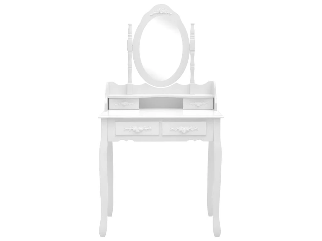 Ensemble De Coiffeuse Avec Tabouret 75 X 69 X 140cm Blanc 02_0006379 3 Ensemble De Coiffeuse Avec Tabouret 75 X 69 X 140cm Blanc 02_0006379 – Image 3