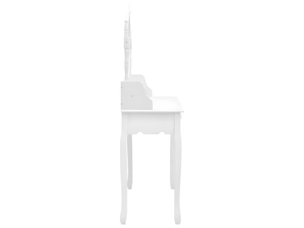 Ensemble De Coiffeuse Avec Tabouret 75 X 69 X 140cm Blanc 02_0006379 4 Ensemble De Coiffeuse Avec Tabouret 75 X 69 X 140cm Blanc 02_0006379 – Image 4