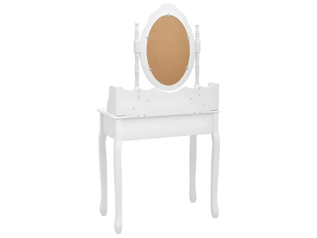 Ensemble De Coiffeuse Avec Tabouret 75 X 69 X 140cm Blanc 02_0006379 5 Ensemble De Coiffeuse Avec Tabouret 75 X 69 X 140cm Blanc 02_0006379 – Image 5