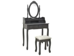 Ensemble De Coiffeuse Avec Tabouret 75 X 69 X 140 Cm Gris 02_0006272