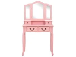 Ensemble De Coiffeuse Avec Tabouret 80 X 69 X 141 Cm Rose 02_0006325 -Fren Soldes Boutique meuble coiffeuse 19063113