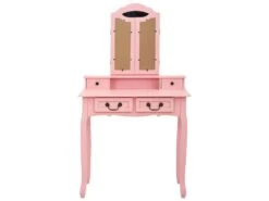 Ensemble De Coiffeuse Avec Tabouret 80 X 69 X 141 Cm Rose 02_0006325 -Fren Soldes Boutique meuble coiffeuse 19063115