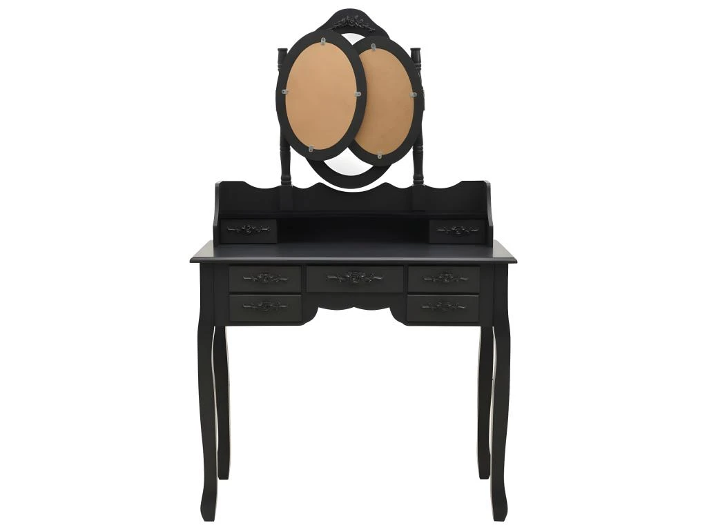 Coiffeuse Table De Maquillage Design Meuble Mobilier De Chambre Avec Tabouret Et Miroir 90 X 40 X 146 Cm Pliable En 3 Noir 02_0006381 4 Coiffeuse Table De Maquillage Design Meuble Mobilier De Chambre Avec Tabouret Et Miroir 90 X 40 X 146 Cm Pliable En 3 Noir 02_0006381 – Image 4