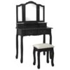 Ensemble De Coiffeuse Avec Tabouret 80 X 69 X 141 Cm Noir 02_0006274