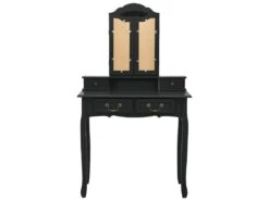 Ensemble De Coiffeuse Avec Tabouret 80 X 69 X 141 Cm Noir 02_0006274 -Fren Soldes Boutique meuble coiffeuse 19063175