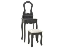 Ensemble De Coiffeuse Avec Tabouret 50 X 59 X 136 Cm Gris 02_0006223