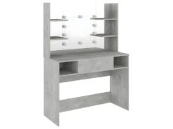 Coiffeuse Table De Maquillage Design Meuble Mobilier De Chambre éclairage Led 100 X 40 X 135 Cm MDF Gris Béton 02_0006399 -Fren Soldes Boutique meuble coiffeuse 19081985