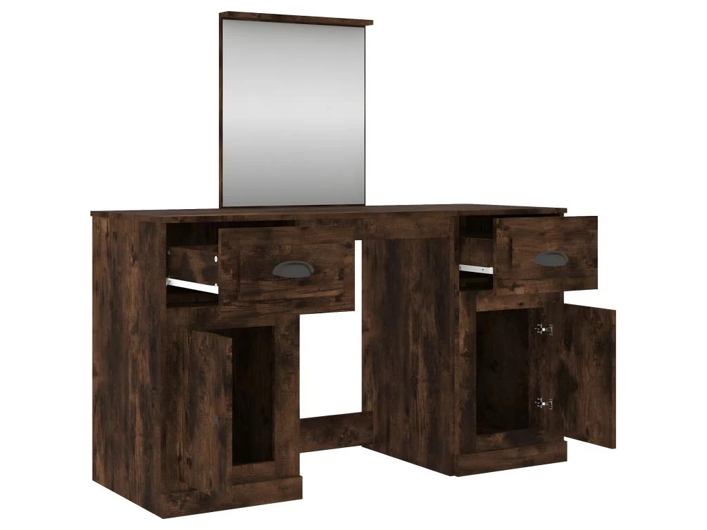 Coiffeuse Table De Maquillage Design Meuble Mobilier De Chambre Avec Miroir 130 X 50 X 132,5 Cm Chêne 02_0006416 3 Coiffeuse Table De Maquillage Design Meuble Mobilier De Chambre Avec Miroir 130 X 50 X 132,5 Cm Chêne 02_0006416 – Image 3