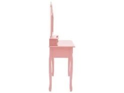 Ensemble De Coiffeuse Et Tabouret 100 X 40 X 146 Cm Rose 02_0006377 -Fren Soldes Boutique meuble coiffeuse 19093107