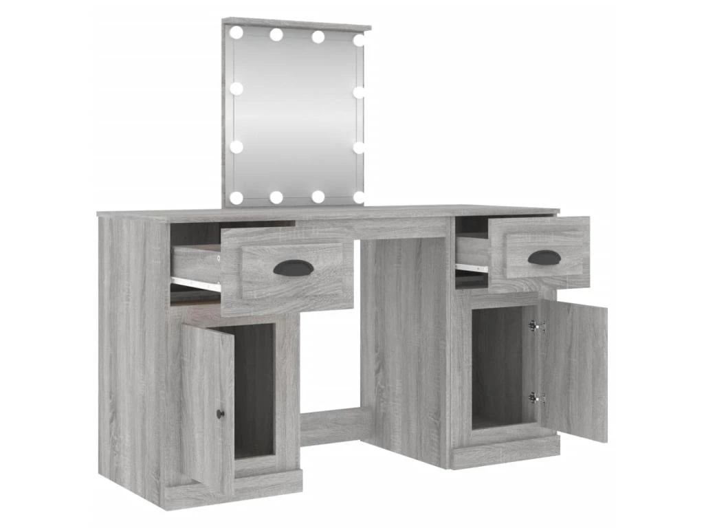 Coiffeuse Avec Led 130 X 50 X 132,5 Cm Sonoma Gris 02_0006415 3 Coiffeuse Avec Led 130 X 50 X 132,5 Cm Sonoma Gris 02_0006415 – Image 3