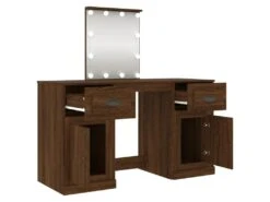 Coiffeuse Avec Led 130 X 50 X 132,5 Cm Chêne Marron 02_0006370 7 Coiffeuse Avec Led 130 X 50 X 132,5 Cm Chêne Marron 02_0006370 -Fren Soldes Boutique meuble coiffeuse 19093155