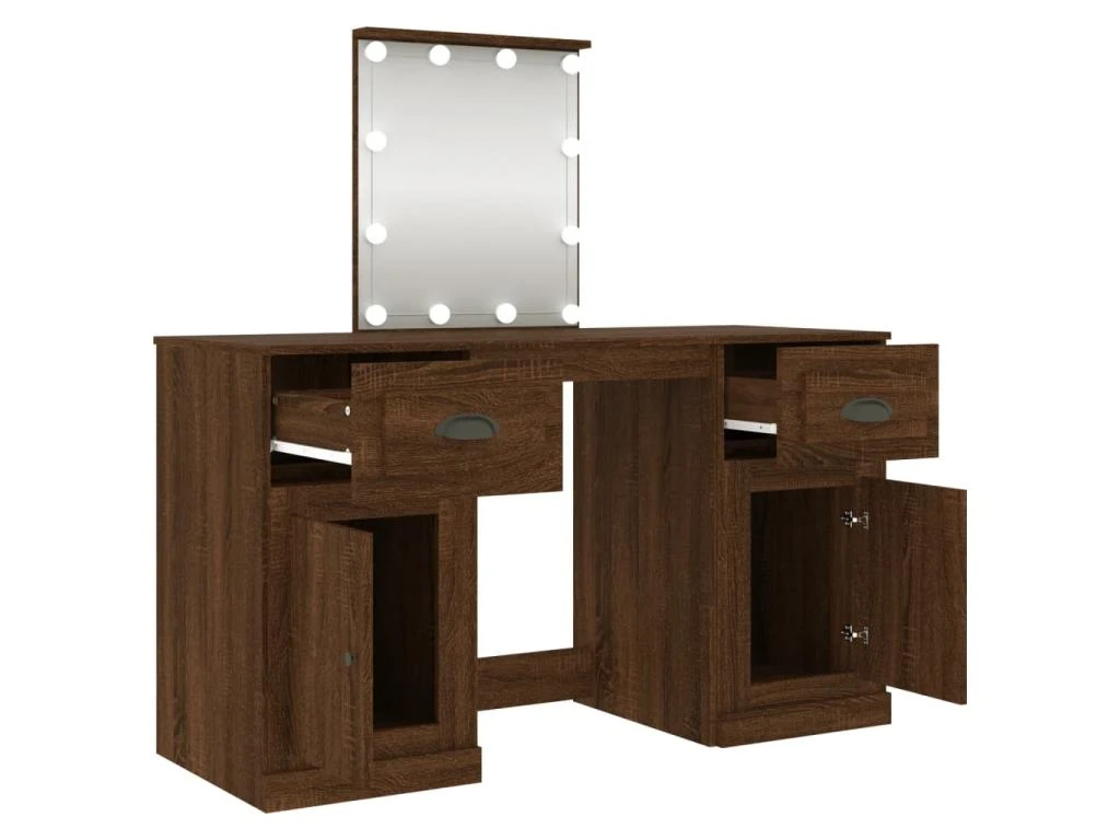 Coiffeuse Avec Led 130 X 50 X 132,5 Cm Chêne Marron 02_0006370 3 Coiffeuse Avec Led 130 X 50 X 132,5 Cm Chêne Marron 02_0006370 – Image 3