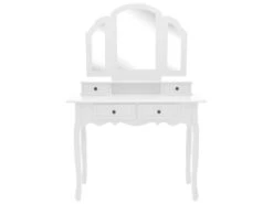 Ensemble De Coiffeuse Et Tabouret 100 X 40 X 146 Cm Blanc 02_0006269 -Fren Soldes Boutique meuble coiffeuse 19093187