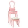 Ensemble De Coiffeuse Avec Tabouret 50 X 59 X 136 Cm Rose 02_0006226
