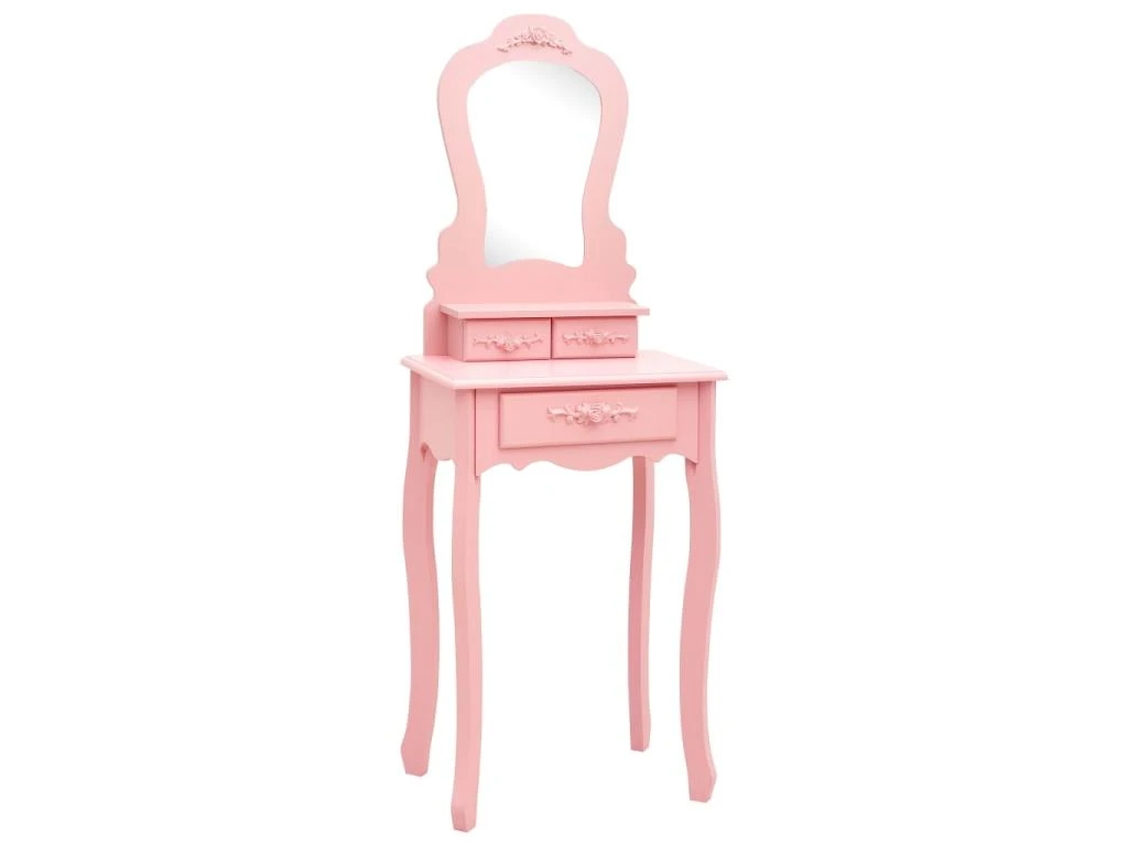Ensemble De Coiffeuse Avec Tabouret 50 X 59 X 136 Cm Rose 02_0006226 2 Ensemble De Coiffeuse Avec Tabouret 50 X 59 X 136 Cm Rose 02_0006226 – Image 2