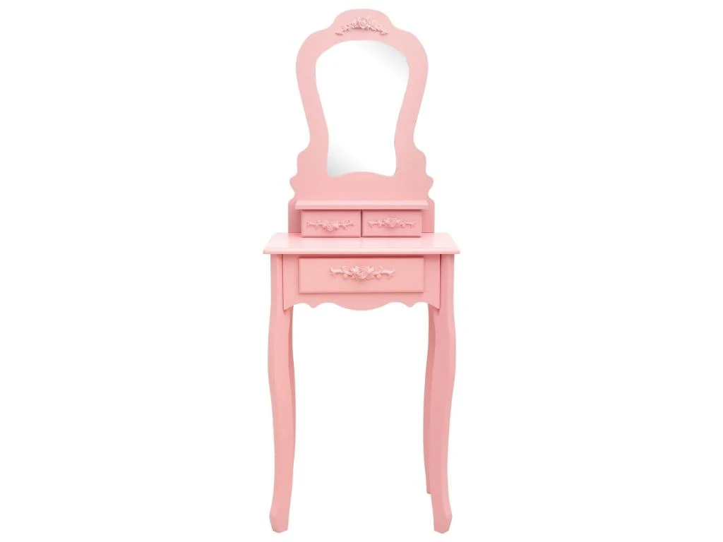 Ensemble De Coiffeuse Avec Tabouret 50 X 59 X 136 Cm Rose 02_0006226 3 Ensemble De Coiffeuse Avec Tabouret 50 X 59 X 136 Cm Rose 02_0006226 – Image 3