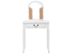 Coiffeuse Et Tabouret 65 X 36 X 128 Cm Bois De MDF Blanc 02_0006268 8 Coiffeuse Et Tabouret 65 X 36 X 128 Cm Bois De MDF Blanc 02_0006268 -Fren Soldes Boutique meuble coiffeuse 19144229