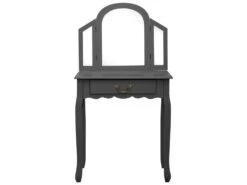 Coiffeuse Table De Maquillage Et Tabouret 65 X 36 X 128 Cm Bois MDF Gris 02_0006378 -Fren Soldes Boutique meuble coiffeuse 19144237