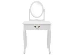 Coiffeuse Et Tabouret 65 X 36 X 128 Cm Bois MDF Blanc 02_0006228 -Fren Soldes Boutique meuble coiffeuse 19144247