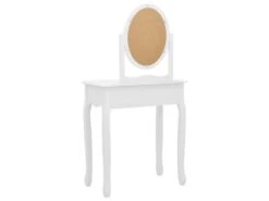 Coiffeuse Et Tabouret 65 X 36 X 128 Cm Bois MDF Blanc 02_0006228 -Fren Soldes Boutique meuble coiffeuse 19144251