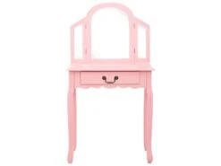 Coiffeuse Et Tabouret 65 X 36 X 128 Cm Bois MDF Rose 02_0006382 -Fren Soldes Boutique meuble coiffeuse 19144287