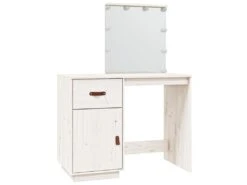 Coiffeuse Avec Led Blanc 95 X 50 X 133,5 Cm Bois De Pin Massif 02_0006221