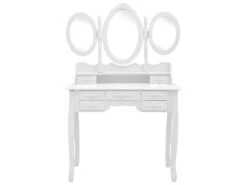 Coiffeuse Avec Tabouret Et Miroir 90 X 40 X 146 Cm Pliable En 3 Blanc 02_0006224 7 Coiffeuse Avec Tabouret Et Miroir 90 X 40 X 146 Cm Pliable En 3 Blanc 02_0006224 -Fren Soldes Boutique meuble coiffeuse 19148033