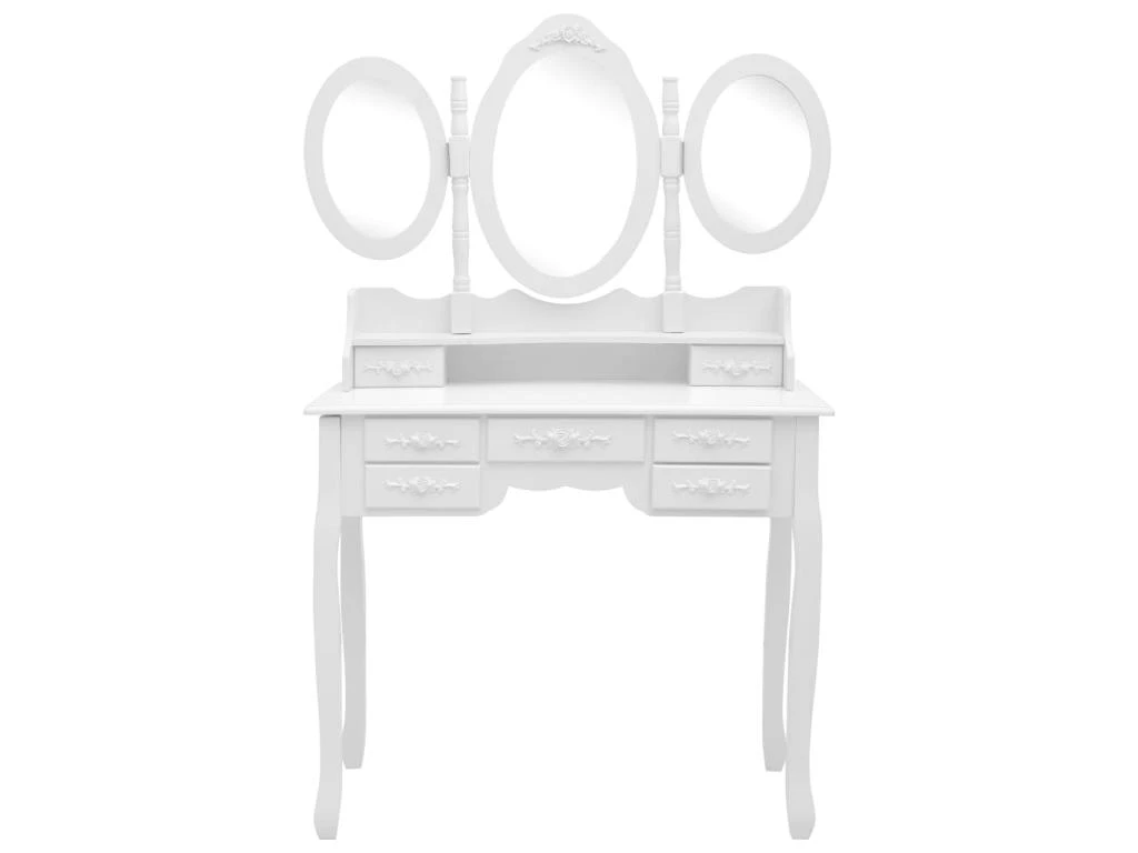 Coiffeuse Avec Tabouret Et Miroir 90 X 40 X 146 Cm Pliable En 3 Blanc 02_0006224 3 Coiffeuse Avec Tabouret Et Miroir 90 X 40 X 146 Cm Pliable En 3 Blanc 02_0006224 – Image 3