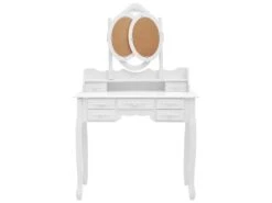 Coiffeuse Avec Tabouret Et Miroir 90 X 40 X 146 Cm Pliable En 3 Blanc 02_0006224 8 Coiffeuse Avec Tabouret Et Miroir 90 X 40 X 146 Cm Pliable En 3 Blanc 02_0006224 -Fren Soldes Boutique meuble coiffeuse 19148035