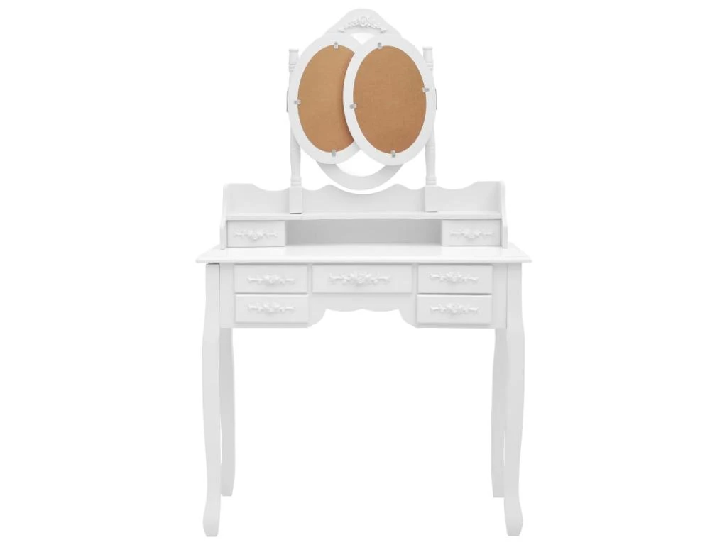 Coiffeuse Avec Tabouret Et Miroir 90 X 40 X 146 Cm Pliable En 3 Blanc 02_0006224 4 Coiffeuse Avec Tabouret Et Miroir 90 X 40 X 146 Cm Pliable En 3 Blanc 02_0006224 – Image 4