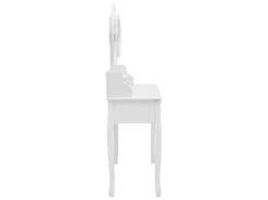 Coiffeuse Avec Tabouret Et Miroir 90 X 40 X 146 Cm Pliable En 3 Blanc 02_0006224 9 Coiffeuse Avec Tabouret Et Miroir 90 X 40 X 146 Cm Pliable En 3 Blanc 02_0006224 -Fren Soldes Boutique meuble coiffeuse 19148037