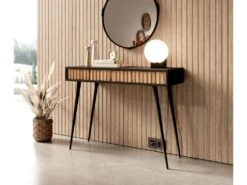 Coiffeuse - 104 Cm - Noir/chĂŞne Wotan - Bello