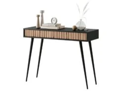 Coiffeuse - 104 Cm - Noir/chêne Wotan - Bello -Fren Soldes Boutique meuble coiffeuse 19159787