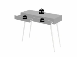 Coiffeuse - 104 Cm - Noir/chêne Wotan - Bello -Fren Soldes Boutique meuble coiffeuse 19159793