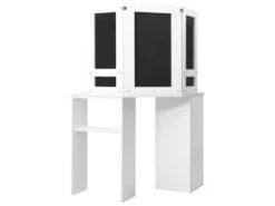 Coiffeuse D'angle 111 X 54 X 141,5 Cm Table De Maquillage Cosmétique Blanc 02_0006235 -Fren Soldes Boutique meuble coiffeuse 19195147