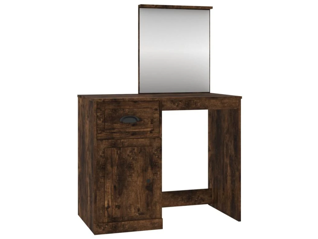 Coiffeuse Table De Maquillage Design Meuble Mobilier De Chambre Et Miroir 90 X 50 X 132,5 Cm Bois D'ingénierie Chêne Fumé 02_0006409 1 Coiffeuse Table De Maquillage Design Meuble Mobilier De Chambre Et Miroir 90 X 50 X 132,5 Cm Bois D'ingénierie Chêne Fumé 02_0006409