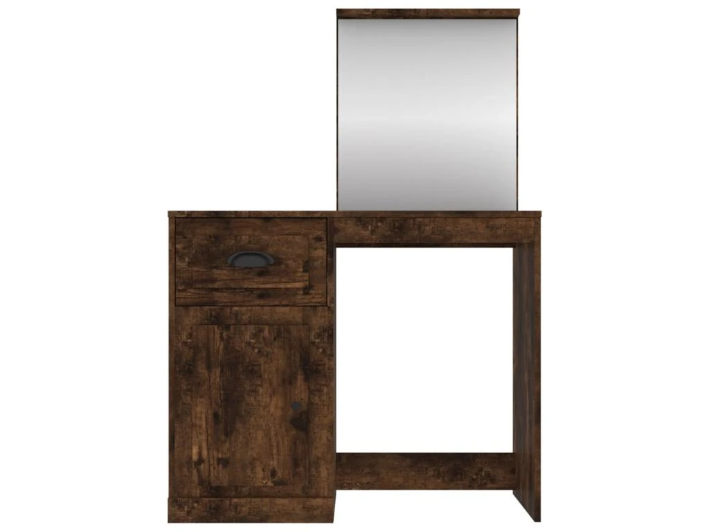 Coiffeuse Table De Maquillage Design Meuble Mobilier De Chambre Et Miroir 90 X 50 X 132,5 Cm Bois D'ingénierie Chêne Fumé 02_0006409 2 Coiffeuse Table De Maquillage Design Meuble Mobilier De Chambre Et Miroir 90 X 50 X 132,5 Cm Bois D'ingénierie Chêne Fumé 02_0006409 – Image 2