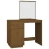 Coiffeuse Table De Maquillage Design Meuble Mobilier De Chambre Marron Miel 95 X 50 X 134 Cm Bois De Pin Massif 02_0006332