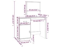 Coiffeuse Table De Maquillage Design Meuble Mobilier De Chambre Marron Miel 95 X 50 X 134 Cm Bois De Pin Massif 02_0006332 -Fren Soldes Boutique meuble coiffeuse 19195831