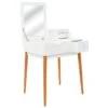Coiffeuse Table De Maquillage Design Meuble Mobilier De Chambre Avec Miroir 60 X 50 X 86 Cm MDF Blanc 02_0006395