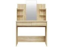 Coiffeuse Avec Miroir Chêne Sonoma 96x40x142 Cm -Fren Soldes Boutique meuble coiffeuse 20049151
