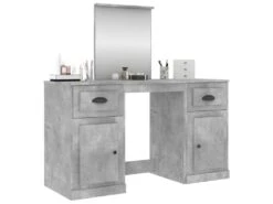 Coiffeuse Avec Miroir Gris Béton 130x50x132,5 Cm -Fren Soldes Boutique meuble coiffeuse 20101437
