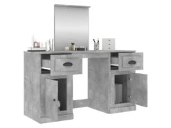 Coiffeuse Avec Miroir Gris Béton 130x50x132,5 Cm -Fren Soldes Boutique meuble coiffeuse 20101439