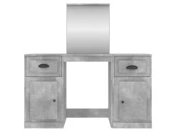 Coiffeuse Avec Miroir Gris Béton 130x50x132,5 Cm -Fren Soldes Boutique meuble coiffeuse 20101441