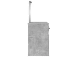 Coiffeuse Avec Miroir Gris Béton 130x50x132,5 Cm -Fren Soldes Boutique meuble coiffeuse 20101443