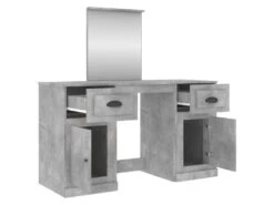 Coiffeuse Avec Miroir Gris Béton 130x50x132,5 Cm -Fren Soldes Boutique meuble coiffeuse 20101445