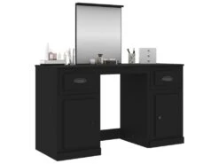 Coiffeuse Avec Miroir Noir 130x50x132,5 Cm 13 Coiffeuse Avec Miroir Noir 130x50x132,5 Cm -Fren Soldes Boutique meuble coiffeuse 20101577